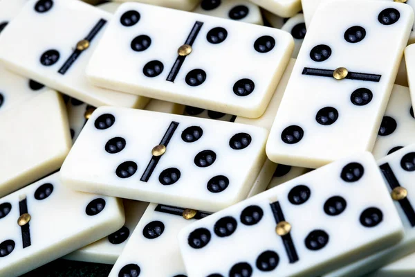 Falling dominoes. Domino effect. The domino game.