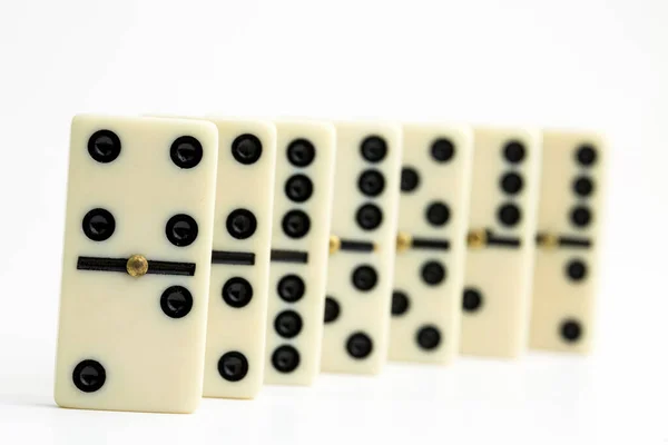 Vallende Dominostenen Domino Effect Het Domino Spel — Stockfoto