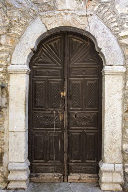 Eski kapı, ahşap ve duvar dokusu arka plan