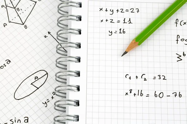 Close Fórmulas Matemáticas Escritas Mão Conceito Educação — Fotografia de Stock