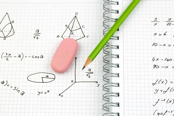 Close Fórmulas Matemáticas Escritas Mão Conceito Educação — Fotografia de Stock