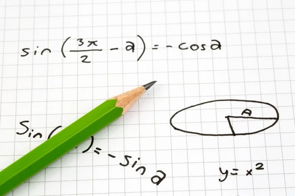 Close Fórmulas Matemáticas Escritas Mão Conceito Educação — Fotografia de Stock