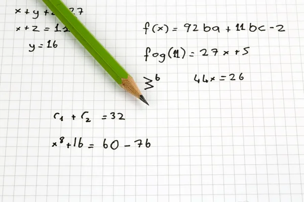 Close Fórmulas Matemáticas Escritas Mão Conceito Educação — Fotografia de Stock