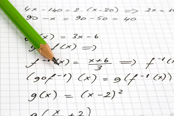 Close Hand Written Mathematical Formulas Concepto Educación —  Fotos de Stock