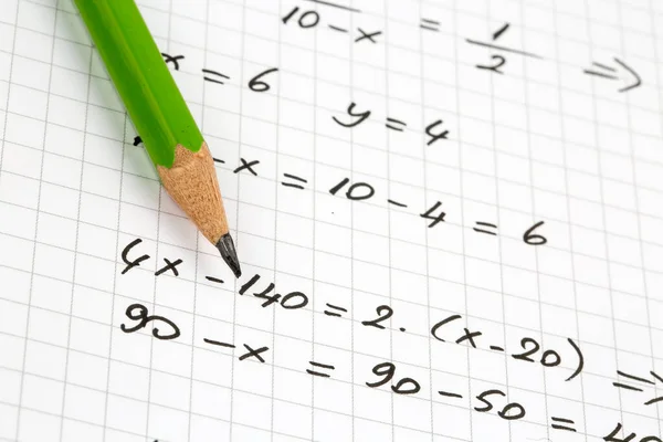 Close Hand Written Mathematical Formulas Concepto Educación —  Fotos de Stock