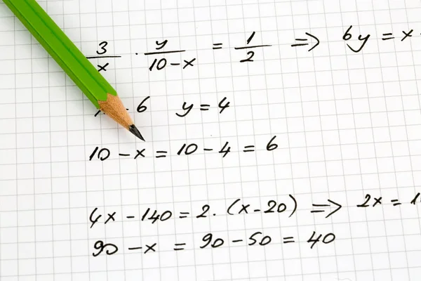 Close Fórmulas Matemáticas Escritas Mão Conceito Educação — Fotografia de Stock