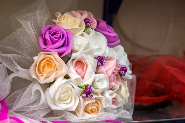 Bouquet Fleurs Colorées Nuptiales Fleur Mariage — Photo