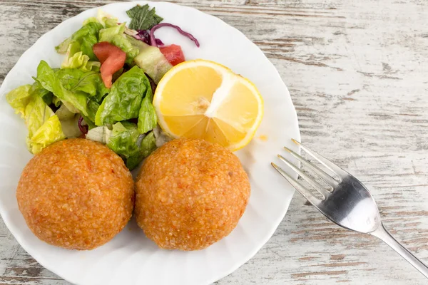 Traditionelle Köstliche Türkische Speisen Bulgur Frikadelle Icli Kofte — Stockfoto