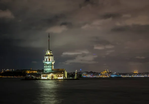 Turkiet Istanbul Jungfrutorn Kiz Kulesi Historisk Byggnad — Stockfoto