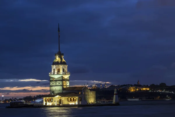 Turkiet Istanbul Jungfrutorn Kiz Kulesi Historisk Byggnad — Stockfoto