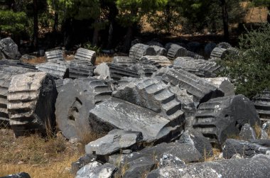 Antik Yunan kenti Priene 'deki Athena Tapınağı kalıntıları, Türkiye / Aydın