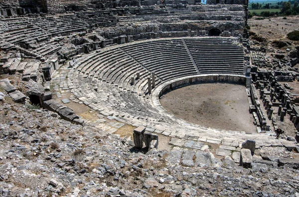 Ruinerna Templet Athena Antika Grekiska Priene Turkiet Aydin — Stockfoto