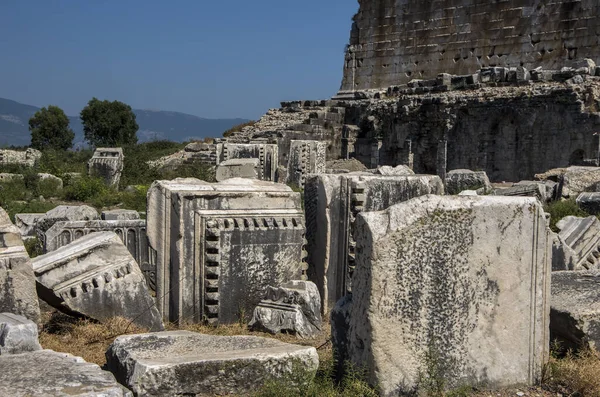 トルコ プリエネ古代ギリシャ都市アテナ神殿跡 Aydin — ストック写真