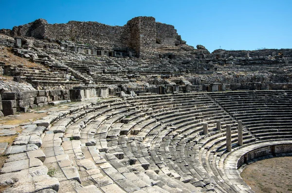 Ruinas Del Templo Atenea Antigua Ciudad Griega Priene Turquía Aydin —  Fotos de Stock