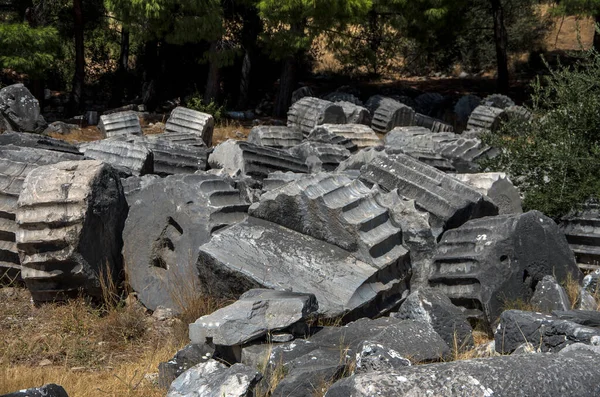 Ruinas Del Templo Atenea Antigua Ciudad Griega Priene Turquía Aydin — Foto de Stock