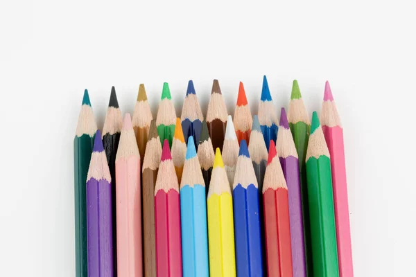 Színes Ceruzák Elszigetelve Háttérben Közelről — Stock Fotó