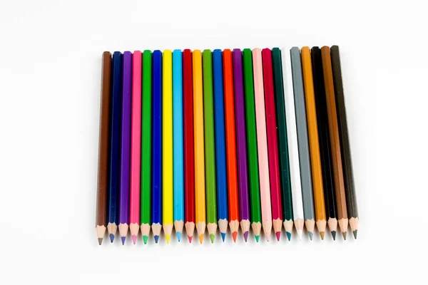 Crayons Couleur Isolés Sur Fond Gros Plan — Photo