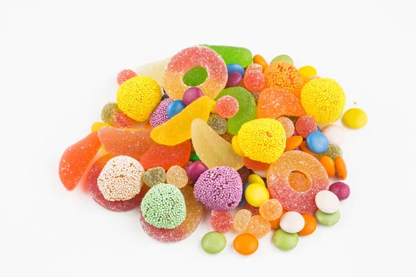 Kleurrijke Lolly Verschillende Gekleurde Ronde Snoep Bovenaanzicht — Stockfoto