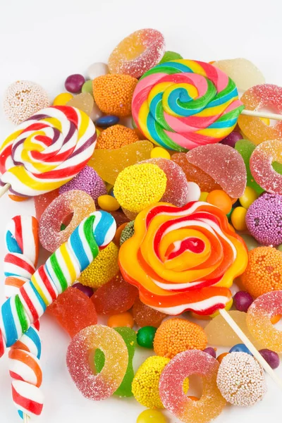 Colorful Lollipops Different Colored Candy Top View — Stock Photo, Image