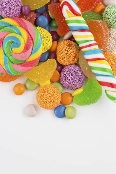 Colorful Lollipops Different Colored Candy Top View — Stock Photo, Image