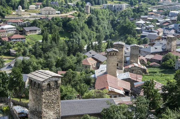 Ushguli Köyündeki Geleneksel Svan Kuleleri Yukarı Svaneti Gürcistan — Stok fotoğraf