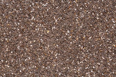 Chia tohumlarının üst görünümü, yakın plan.