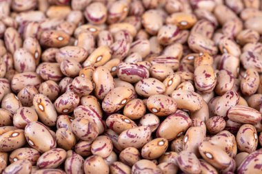 Beyaz arka planda çiğ organik yaban mersini ya da Roma fasulyesi.