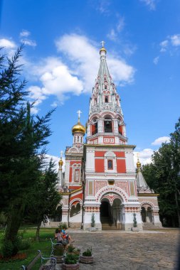 Bulgaristan, 03 Ağustos 2025, Bulgaristan 'ın Stara Zagora bölgesindeki Shipka kasabasındaki Rus kilisesi olarak bilinen Kutsal Doğum Manastırı' nın insansız hava aracı görüntüsü.