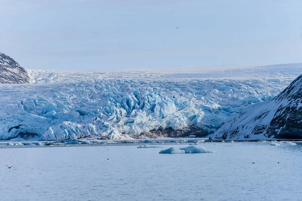 Noordse Landschap Ijs Natuur Van Gletsjer Bergen Van Spitsbergen Longyearbyen — Stockfoto