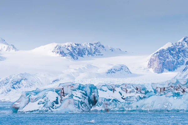 Norway Paesaggio Ghiaccio Natura Del Ghiacciaio Montagne Spitsbergen Longyearbyen Svalbard — Foto Stock