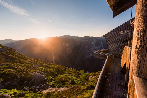 Landschap Reizen Weg Naar Steen Van Kjerag Kjeragbolten Bergen Van — Stockfoto