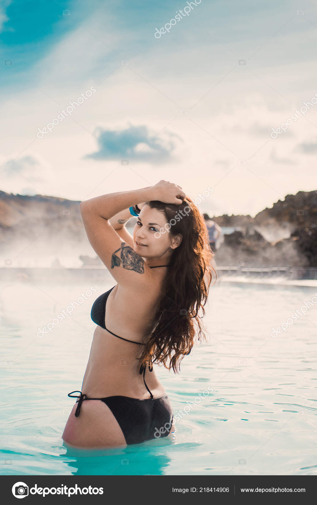 Blue Lagoon Beautifull Sexy Girl Swimsuit Bikini Reykjavik Iceland Famous  Stock Photo by ©bublik_polina 218414906