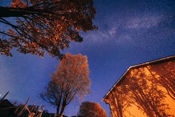 Ártico Polar Aurora Boreal Aurora Boreal Cielo Lechoso Estrella Vía — Foto de Stock