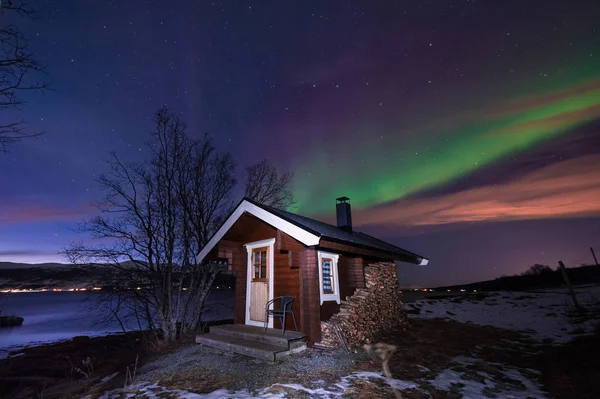 Polarny Arktyczny Zorza Polarna Zorza Polarna Niebo Star Skandynawia Norwegia — Zdjęcie stockowe