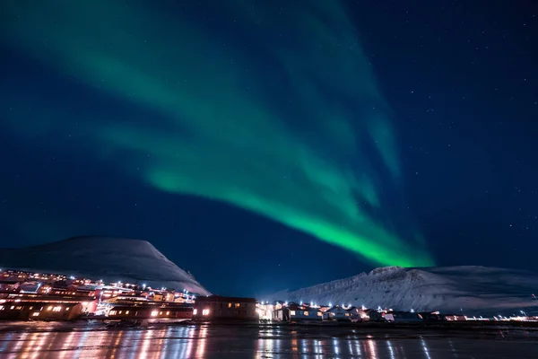 Las Luces Árticas Polares Aurora Boreal Cielo Estrella Noruega Svalbard —  Fotos de Stock