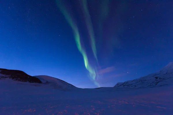 Las Luces Árticas Polares Aurora Boreal Cielo Estrella Noruega Svalbard — Foto de Stock