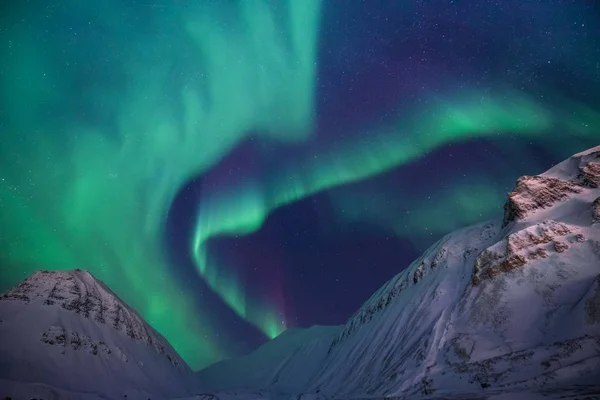 Αστέρι Του Ουρανού Aurora Borealis Πολικό Αρκτικό Βόρειο Σέλας Στη — Φωτογραφία Αρχείου