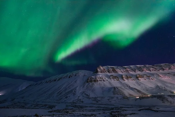 Полярних Арктичних Північним Сяйвом Полярне Сяйво Небі Зірка Норвегії Подорожувати — стокове фото