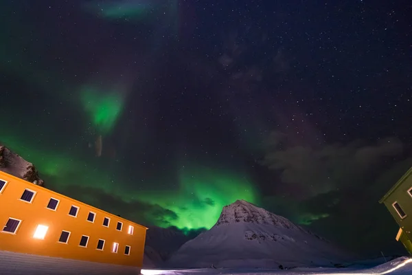 Las Luces Polares Árticas Del Norte Aurora Boreal Cielo Estrella —  Fotos de Stock