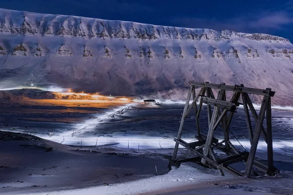 Naturaleza Hielo Paisaje Noruega Vista Ciudad Del Océano Ártico Spitsbergen —  Fotos de Stock