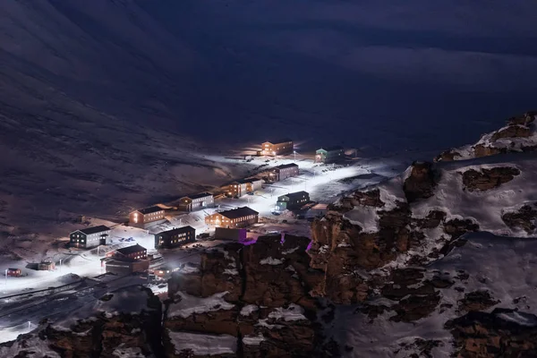 Norway Landscape Ice Nature City View Spitsbergen Longyearbyen Plateau Mountain — Stock Photo, Image