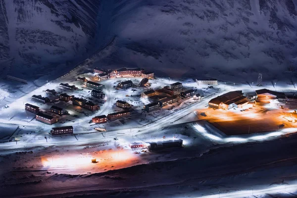 Норвегія Краєвид Льоду Природи Видом Місто Шпіцбергенський Лонг Плато Гори — стокове фото
