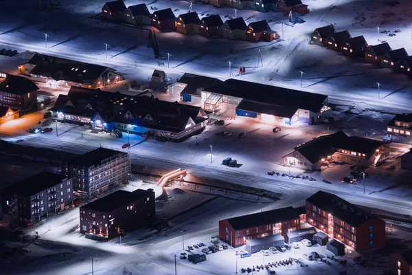 Lanskap Norway Alam Kota Pemandangan Spitsbergen Longyearbyen Dataran Tinggi Gunung — Stok Foto