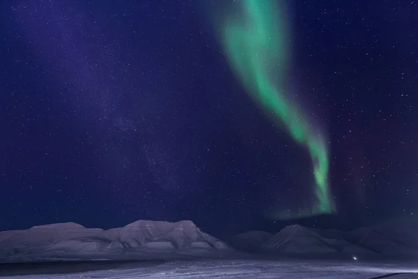 Polarny Arktyczny Zorza Polarna Zorza Polarna Niebo Gwiazdy Norwegii Podróży — Zdjęcie stockowe