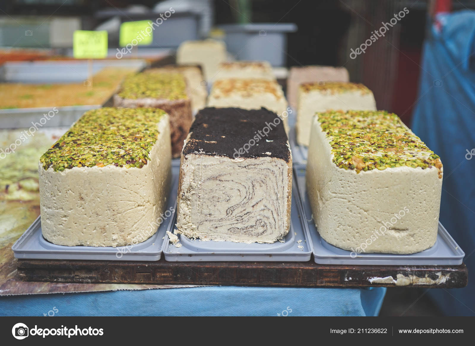 Tahini Halva Tel Aviv Carmel Market Israel Travel Photo Stock Photo by