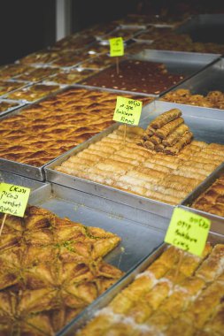 Tel Aviv Carmel pazarında, İsrail seyahat fotoğraf güzel baklava