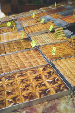Tel Aviv Carmel pazarında, İsrail seyahat fotoğraf güzel baklava