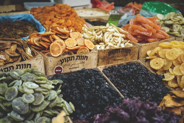 Tel Aviv Israel July 2018 Dried Fruits Tel Aviv Carmel — Stock Photo, Image