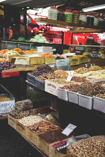 Tel Aviv Israel Juli 2018 Kryddor Carmel Marknaden För Tel — Stockfoto