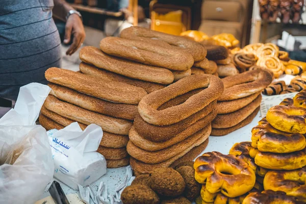Jerusalem Israel Juli 2018 Traditionella Israeliska Bageri Ett Gatustånd — Stockfoto